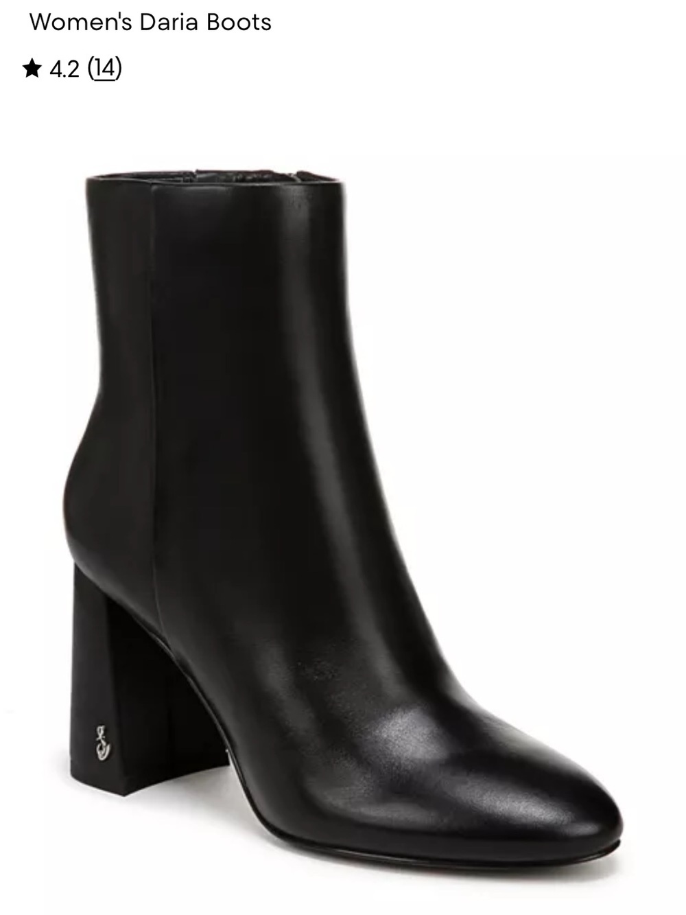 Sam Edelman Black Leather Daria Ankle Boot